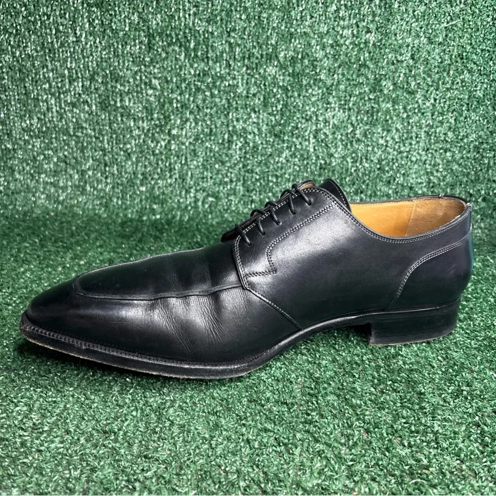 Santoni Men's‎ US Sz 12.5 EE Black Leather Derby Shoes Made In Italy MSRP $1000+